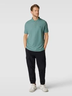 Fynch-Hatton Poloshirt Mit Logo-Stitching - Schilf