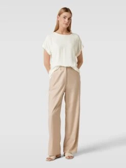 Montego Blusenshirt Aus Reiner Viskose Mit Kellerfalte - Offwhite