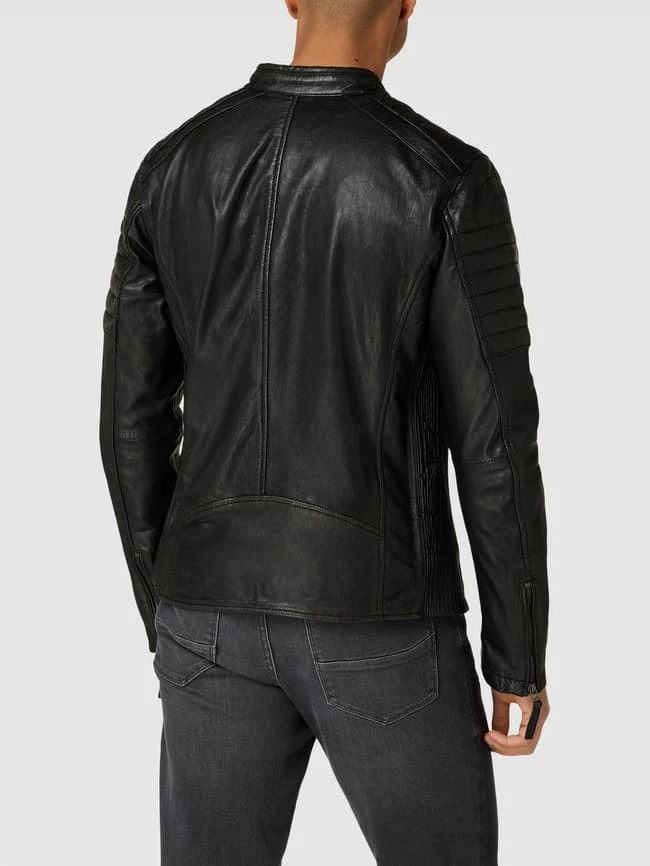 BULL & BERRY Lederjacke Mit Steppnähten - Schwarz 7 BULL & BERRY Lederjacke Mit Steppnähten - Schwarz – Bild 5