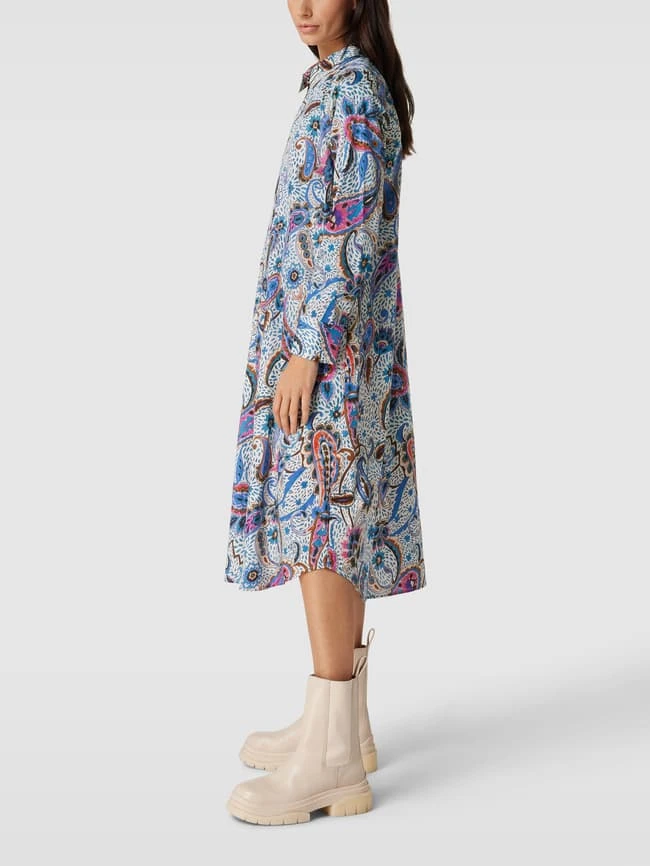 Milano Italy Kleid Mit Allover-Muster - Blau 6 Milano Italy Kleid Mit Allover-Muster - Blau – Bild 4