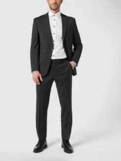 Christian Berg Men 2-Knopf-Sakko Mit Stretch-Anteil - Anthrazit