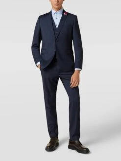 CG - Club Of Gents Slim Fit 2-Knopf-Sakko Mit Zier-Detail - Marineblau