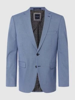 Christian Berg Men 2-Knopf-Sakko Mit Stretch-Anteil - Blau