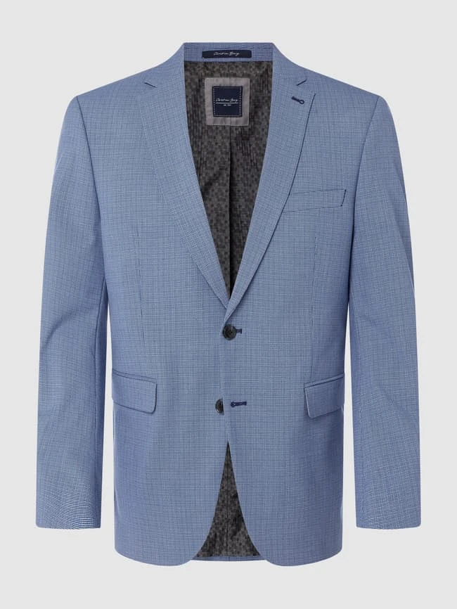 Christian Berg Men 2-Knopf-Sakko Mit Stretch-Anteil - Blau 3 Christian Berg Men 2-Knopf-Sakko Mit Stretch-Anteil - Blau
