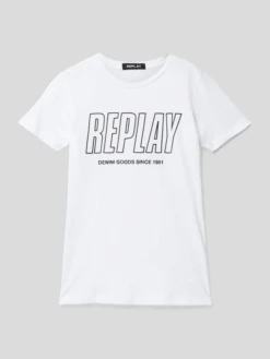 Replay T-Shirt Mit Label-Print - Weiß