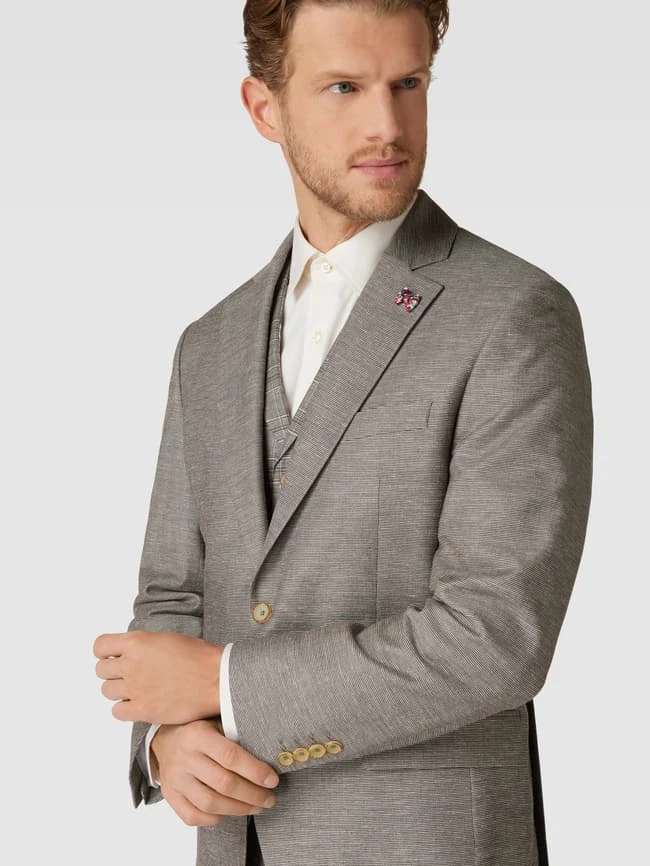 Atelier Torino 2-Knopf-Sakko Mit Zierbesatz - Mittelgrau 5 Atelier Torino 2-Knopf-Sakko Mit Zierbesatz - Mittelgrau – Bild 3