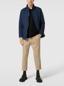 Christian Berg Men Steppjacke Mit Stehkragen - Marineblau