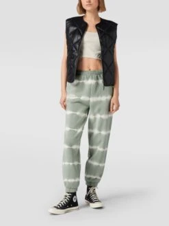 Jake*s Casual Sweathose In Batik-Optik - Olivgrün