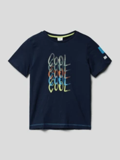 S.Oliver RED LABEL T-Shirt Mit Statement-Prints - Marineblau