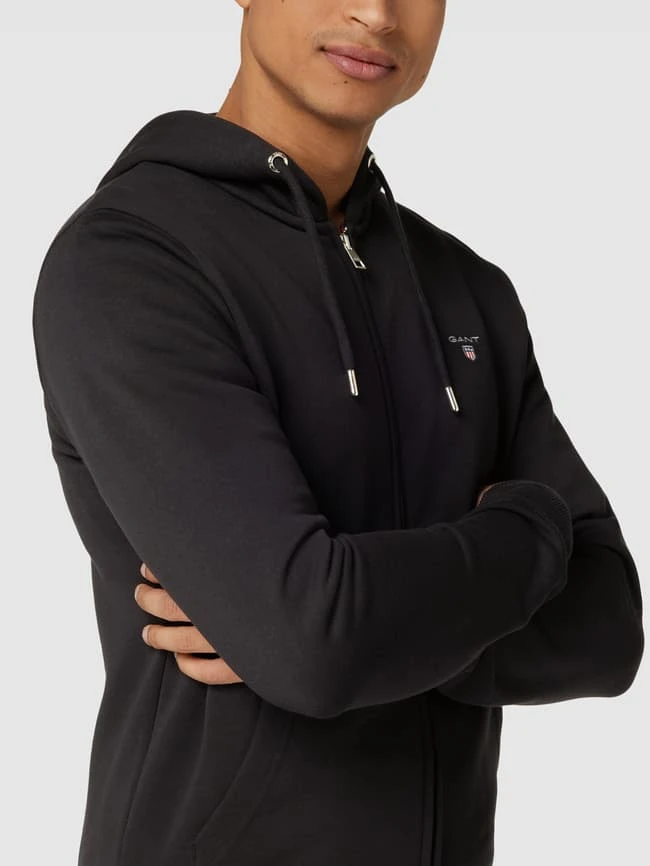 Gant Sweatjacke Mit Label-Stitching Modell 'FULL' - Schwarz 5 Gant Sweatjacke Mit Label-Stitching Modell 'FULL' - Schwarz – Bild 3