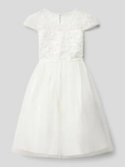 Happy Girls Kleid Mit Floralen Stickereien - Ecru