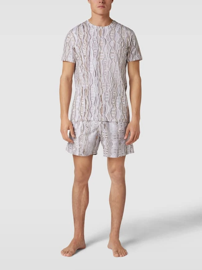 CARLO COLUCCI T-Shirt Mit Allover-Muster - Beige 3 CARLO COLUCCI T-Shirt Mit Allover-Muster - Beige