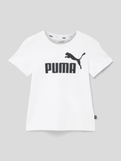 Puma T-Shirt Mit Label-Print Modell 'ESS Logo Tee B' - Weiß