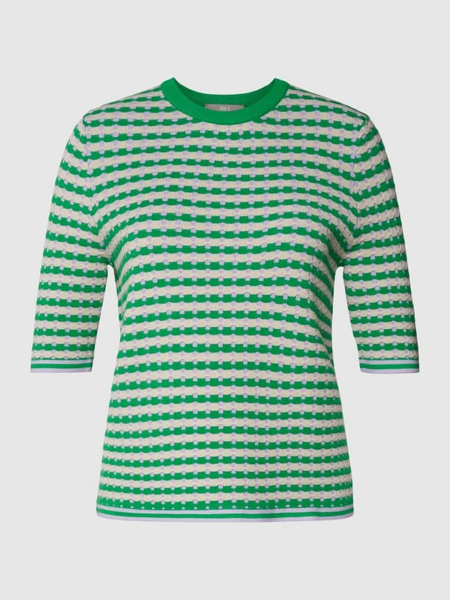 Jake*s Collection T-Shirt Aus Viskose-Mix Mit Allover-Muster - Apfelgrün 4 Jake*s Collection T-Shirt Aus Viskose-Mix Mit Allover-Muster - Apfelgrün – Bild 2