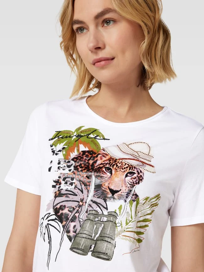 Marc Cain T-Shirt Mit Motiv-Print - Weiß 5 Marc Cain T-Shirt Mit Motiv-Print - Weiß – Bild 3