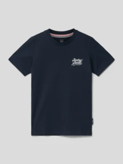 Jack & Jones T-Shirt Mit Label-Applikation - Marineblau