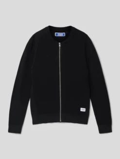 Jack & Jones Sweatjacke Mit Strukturmuster Modell 'BASEBALL CARD' - Schwarz