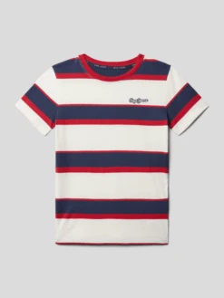 Pepe Jeans T-Shirt Mit Streifenmuster Modell 'BRADY' - Weiß