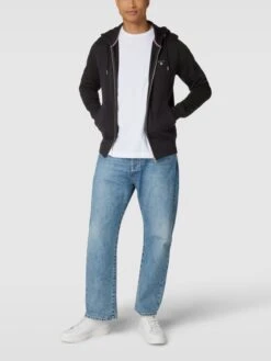 Gant Sweatjacke Mit Label-Stitching Modell 'FULL' - Schwarz