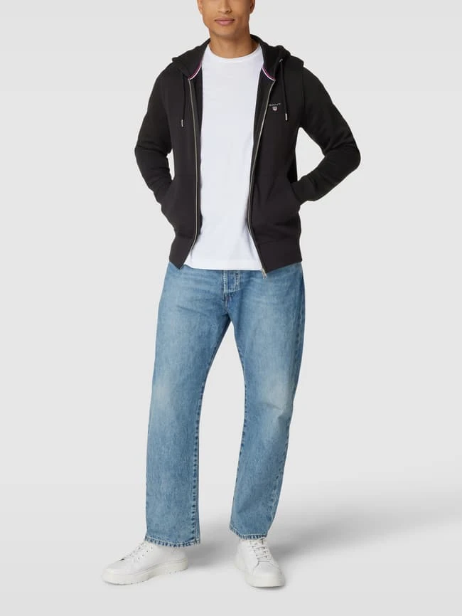 Gant Sweatjacke Mit Label-Stitching Modell 'FULL' - Schwarz 3 Gant Sweatjacke Mit Label-Stitching Modell 'FULL' - Schwarz