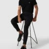 BOSS Green Slim Fit Poloshirt Mit Kontraststreifen Modell 'Paul Curved' - Schwarz
