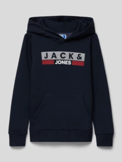 Jack & Jones Hoodie Mit Label-Print - Marineblau
