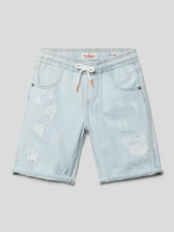 VINGINO Jeansshorts Im Destroyed-Look Modell 'CABRINI' - Hellblau