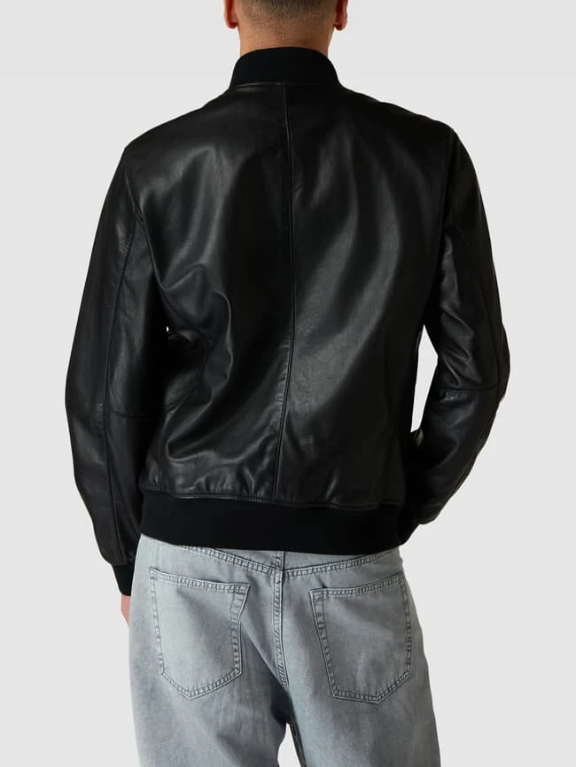 Joop Jeans JOOP! Jeans Lederjacke Mit Stehkragen Modell 'Icos' - Schwarz 7 Joop Jeans JOOP! Jeans Lederjacke Mit Stehkragen Modell 'Icos' - Schwarz – Bild 5