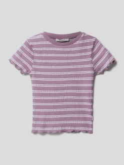 Garcia T-Shirt Mit Streifenmuster Modell 'MARGIN' - Flieder