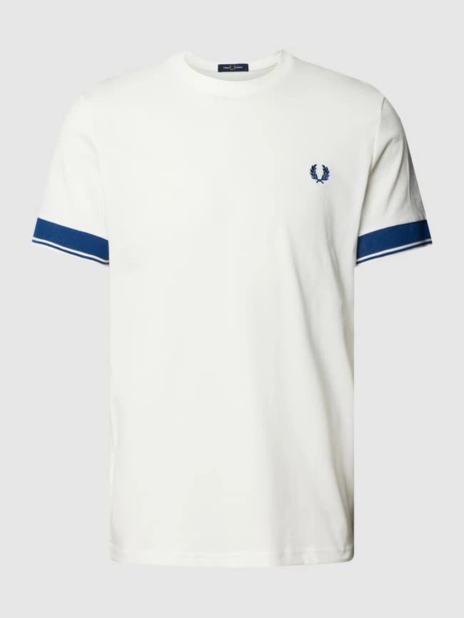 Fred Perry T-Shirt Mit Logo-Stitching Modell 'Contrast Cuff' - Weiß 4 Fred Perry T-Shirt Mit Logo-Stitching Modell 'Contrast Cuff' - Weiß – Bild 2