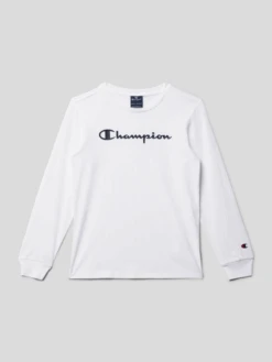 CHAMPION Longsleeve Mit Label-Print - Weiß
