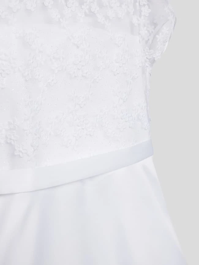 Weise Kommunionskleid Mit Spitzenbesatz - Weiß 4 Weise Kommunionskleid Mit Spitzenbesatz - Weiß – Bild 2