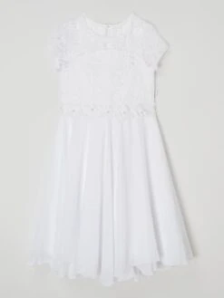 Monny Kleid Mit Floraler Spitze - Weiß