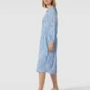 Jake*s Collection Midikleid Aus Viskose Mit Allover-Muster - Bleu