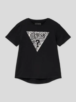 Guess T-Shirt Mit Label-Print - Schwarz