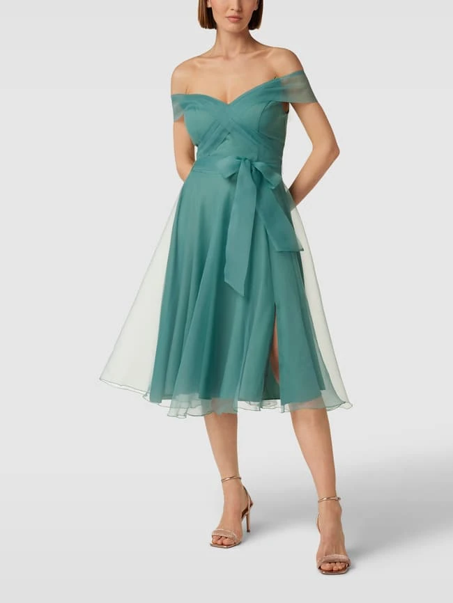 TROYDEN COLLECTION Cocktailkleid Mit Stoffgürtel - Mint 3 TROYDEN COLLECTION Cocktailkleid Mit Stoffgürtel - Mint