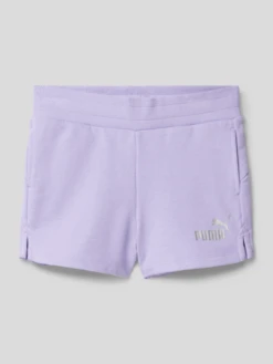 Puma Sweatshorts Mit Label-Print - Flieder