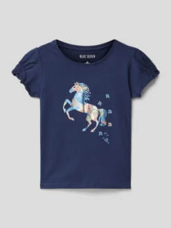 Blue Seven T-Shirt Mit Motiv-Print - Blau