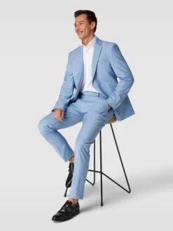 Pierre Cardin 2-Knopf-Sakko Mit Allover-Muster Modell 'Grant' - Hellblau