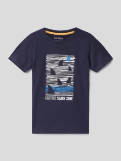 Blue Seven T-Shirt Mit Motiv-Print - Blau