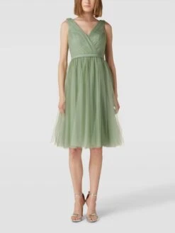 TROYDEN COLLECTION Cocktailkleid Mit V-Ausschnitt - Mint