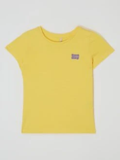 Only T-Shirt Aus Baumwolle Modell 'Weekday' - Hellgelb