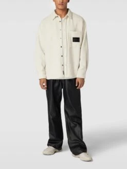 Calvin Klein Jeans Freizeithemd Mit Label-Patch - Offwhite Meliert