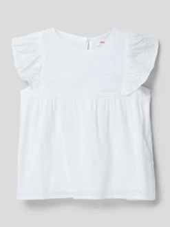 S.Oliver RED LABEL Bluse Mit Volants - Weiß