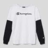 CHAMPION Longsleeve Mit Logo-Print - Weiß