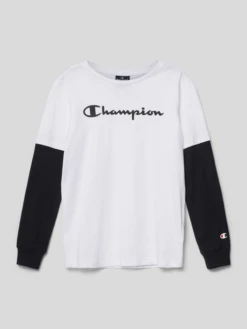 CHAMPION Longsleeve Mit Logo-Print - Weiß