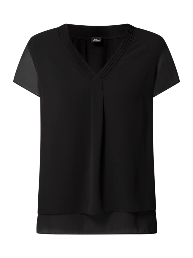S.Oliver BLACK LABEL Blusenshirt Im Double-Layer-Look - Schwarz 4 S.Oliver BLACK LABEL Blusenshirt Im Double-Layer-Look - Schwarz – Bild 2