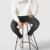 FIRE + ICE Hoodie In Two-Tone-Machart Modell 'Valle' - Offwhite