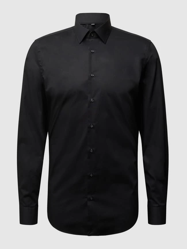 Jake*s Slim Fit Business-Hemd Aus Popeline - Schwarz 4 Jake*s Slim Fit Business-Hemd Aus Popeline - Schwarz – Bild 2