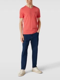 Fynch-Hatton T-Shirt Mit V-Ausschnitt - Koralle